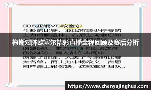 梅斯对阵欧塞尔精彩直播全程回顾及赛后分析
